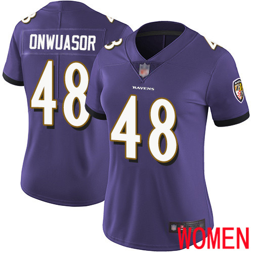 Baltimore Ravens Limited Purple Women Patrick Onwuasor Home Jersey NFL Football 48 Vapor Untouchable